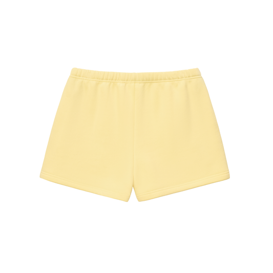 RAW+SUSHI WOMENS "I AM HER" Essential Fleece Drawstring Sweatshorts (YELLOW)