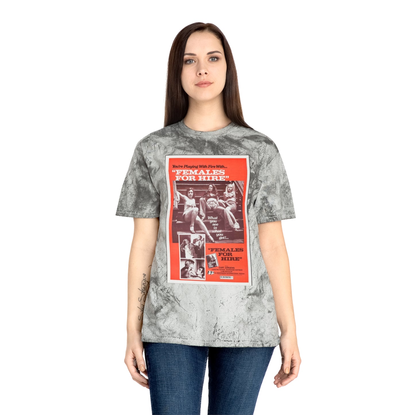 Raw+Sushi X Cult Behavior "Females for hire"  Color Blast T-Shirt