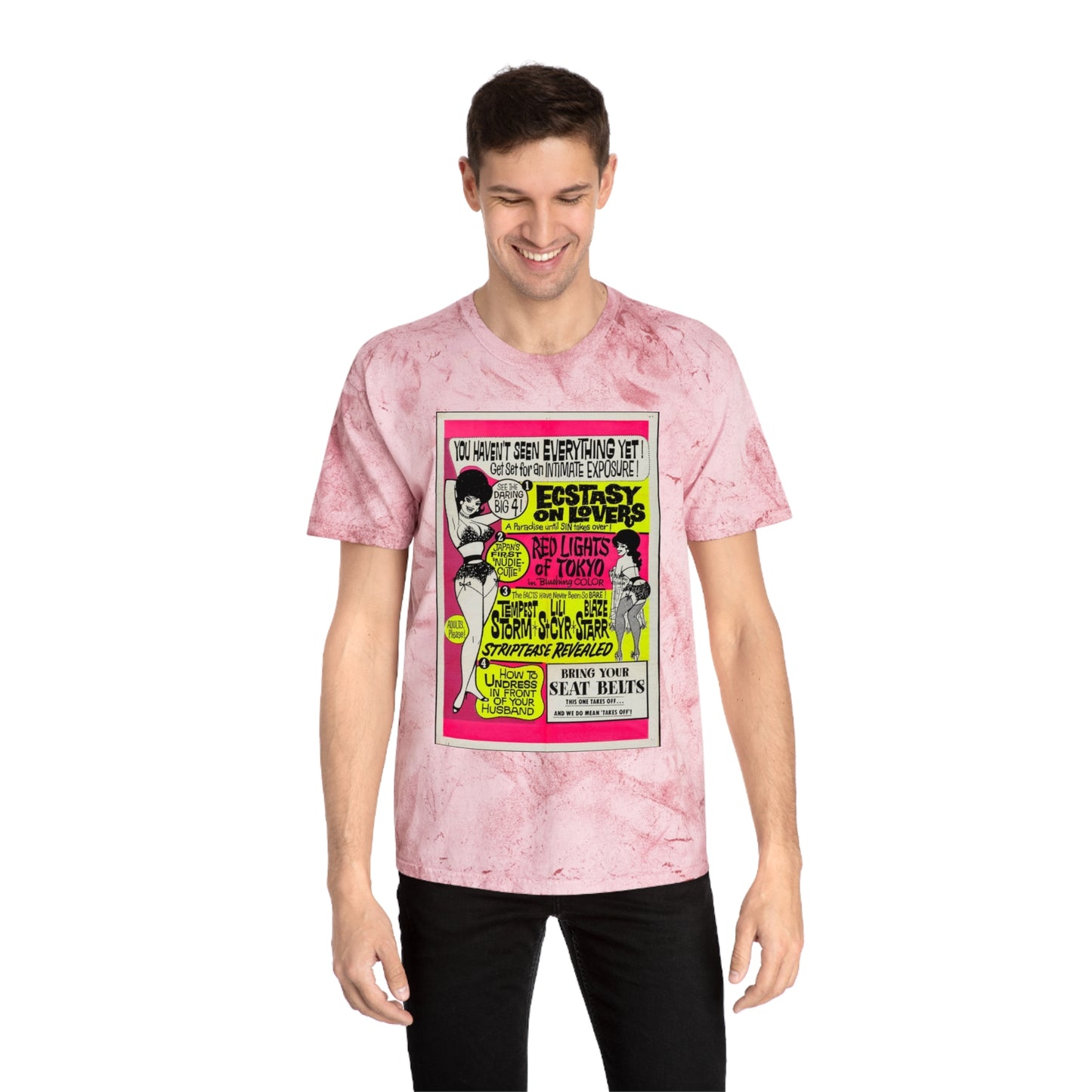 Raw+Sushi X Cult Behavior "Red lights of tokyo"  Color Blast T-Shirt red