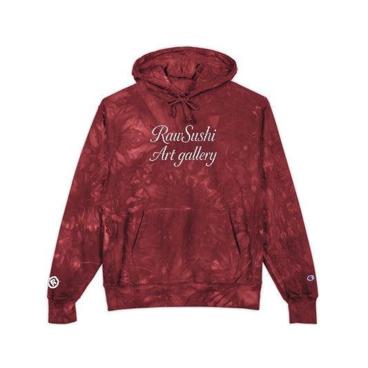 Raw+Sushi Art Gallery Tie-Dye Embroidered Hoodie