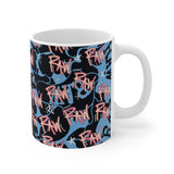 Raw Sushi "raw script camo" stamp Mug 11oz