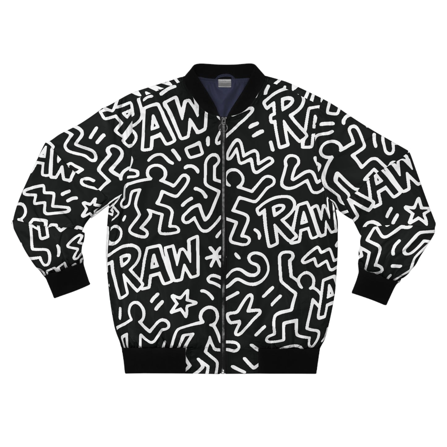 Raw+Sushi "RAW ART" Bomber Jacket BLK&WHT