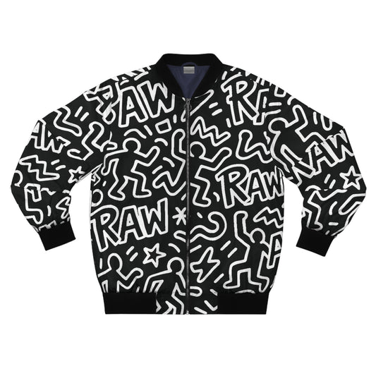 Raw+Sushi "RAW ART" Bomber Jacket BLK&WHT