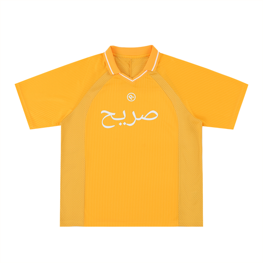 Raw+Sushi  Striped V-Neck Soccer Jersey YELLOW