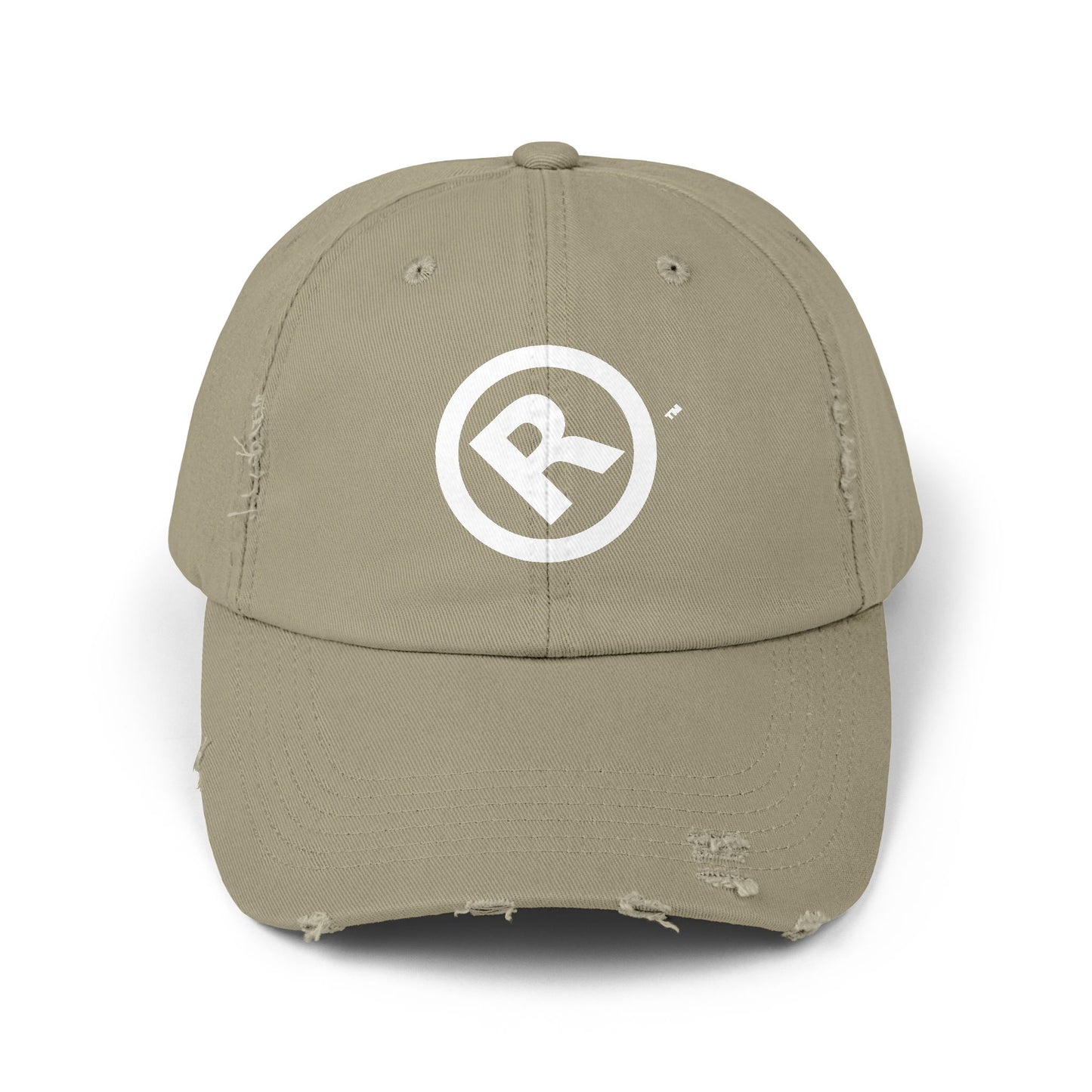 Raw+Suhi "R" LOGO Distressed Dad Cap (light olive)