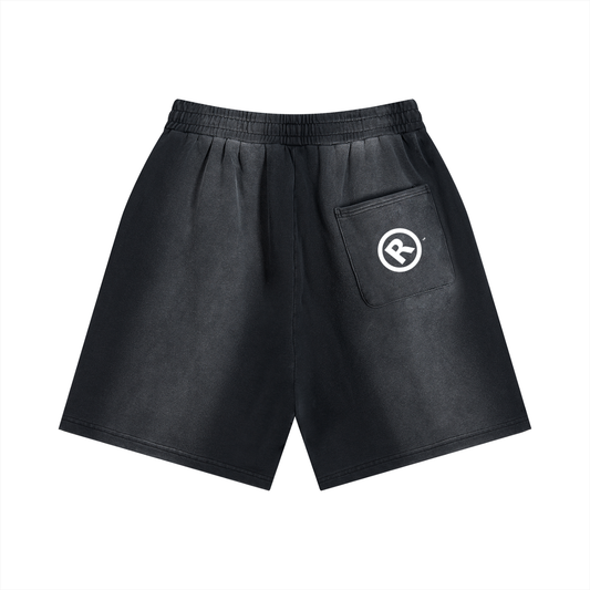 Raw+Sushi ART GALLERY Sun Fade Distressed Shorts BLK