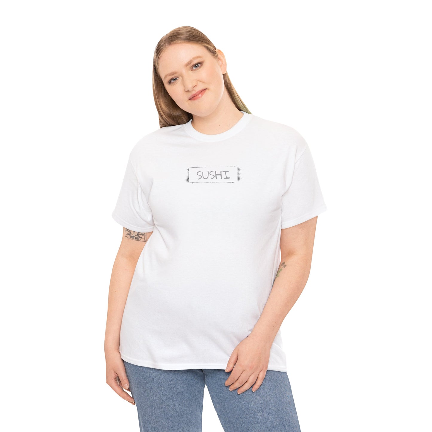 Raw+Sushi "sushi spray stamp" Unisex Heavy Cotton Tee white
