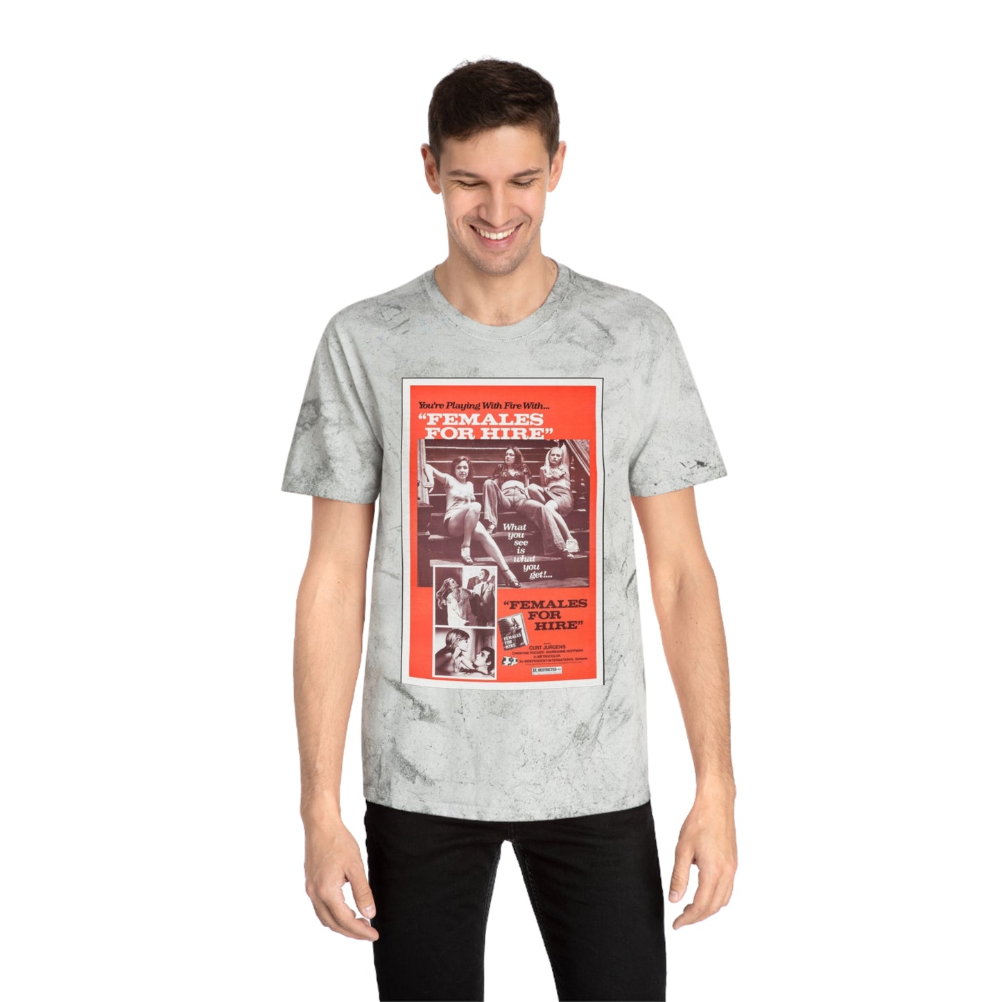 Raw+Sushi X Cult Behavior "Females for hire"  Color Blast T-Shirt