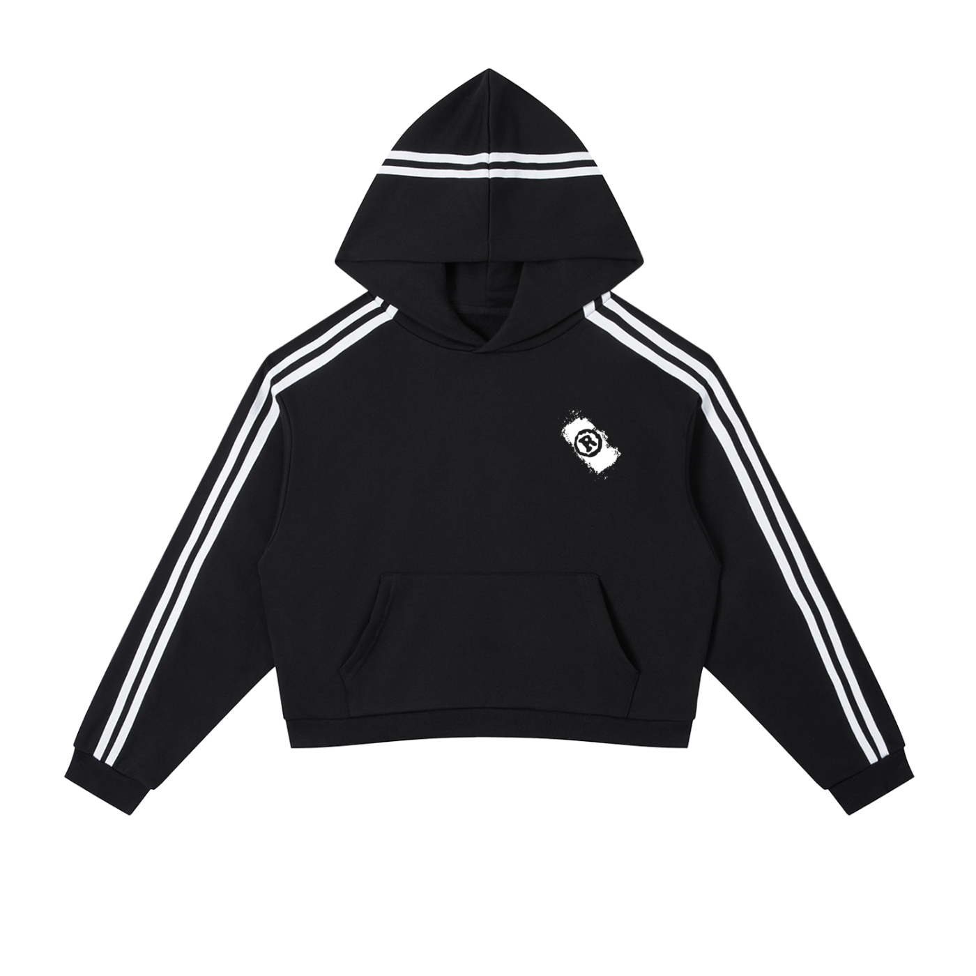 Raw+Sushi Contrast Side Stripe Cropped Hoodie