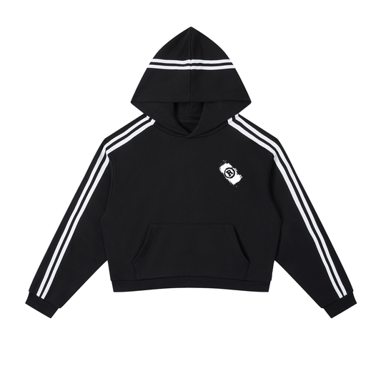 Raw+Sushi Contrast Side Stripe Cropped Hoodie