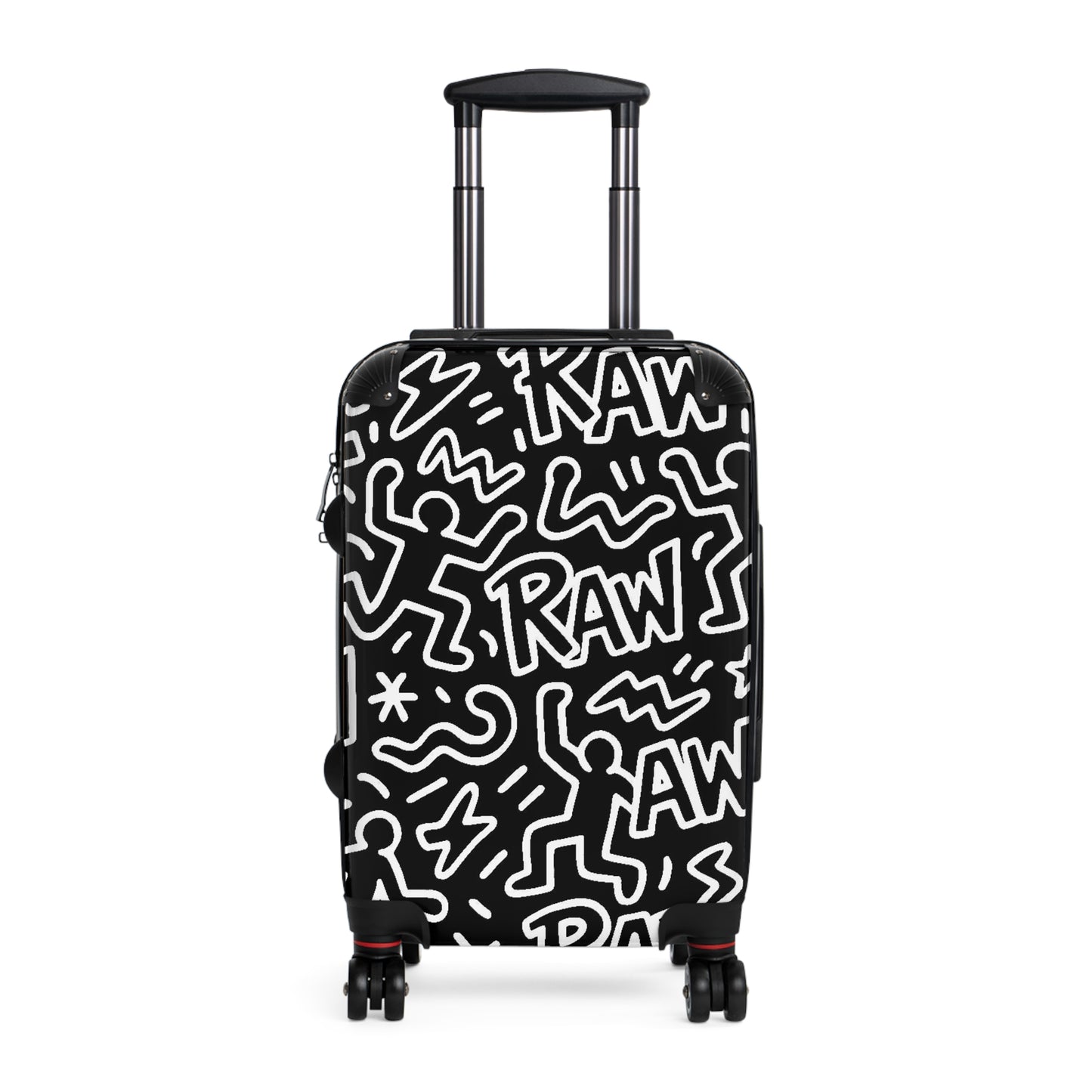 Raw+Sushi Graphic Black & White Rolling SuitcaseTravel Luggage
