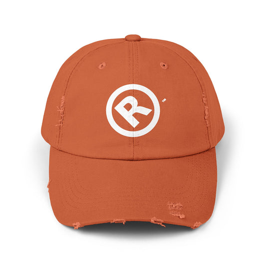 Raw+Suhi "R" LOGO Distressed Dad Cap burnt orange)