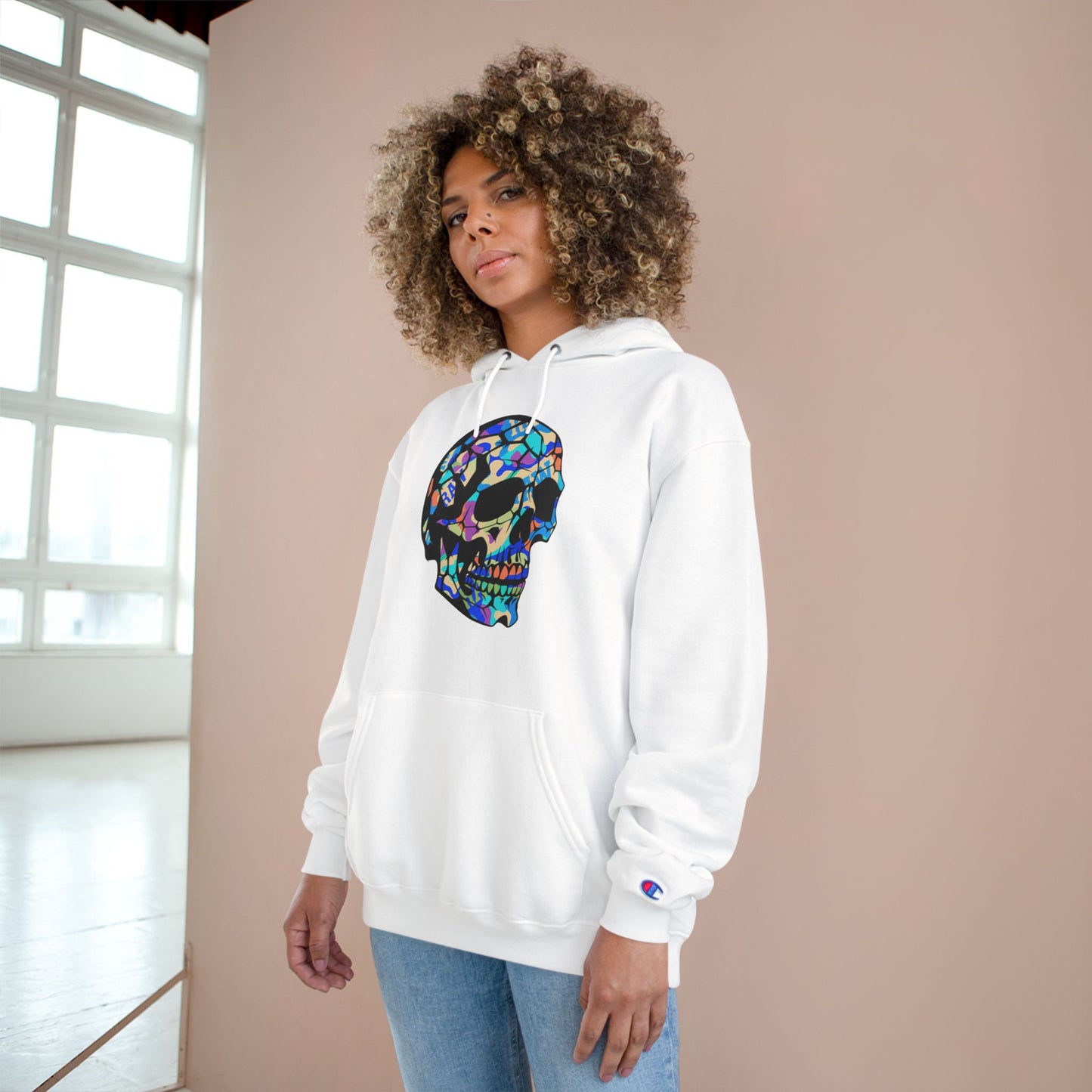 raw+sushi "skull candy camo" Champion Hoodie