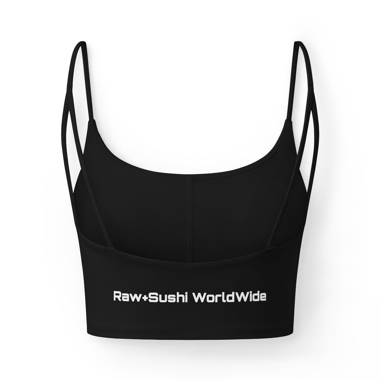 Raw+Sushi "Racer Pack 26'" Luxe Crop Bra — Sleek Black Strappy Bralette Bar Accent