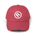 Raw+Suhi "R" LOGO Distressed Dad Cap (Dashing red)