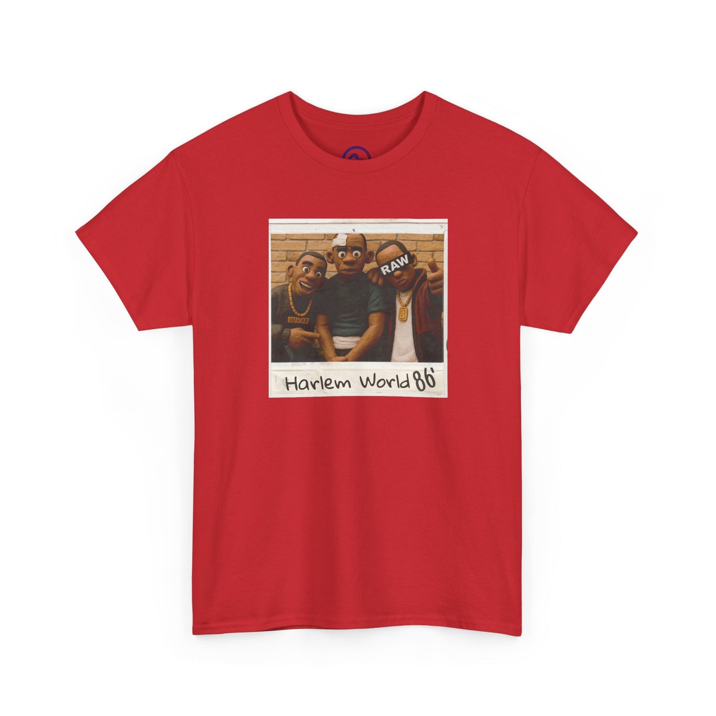 Raw+Sushi "Harlem world 86" Heavy Cotton Tee RED