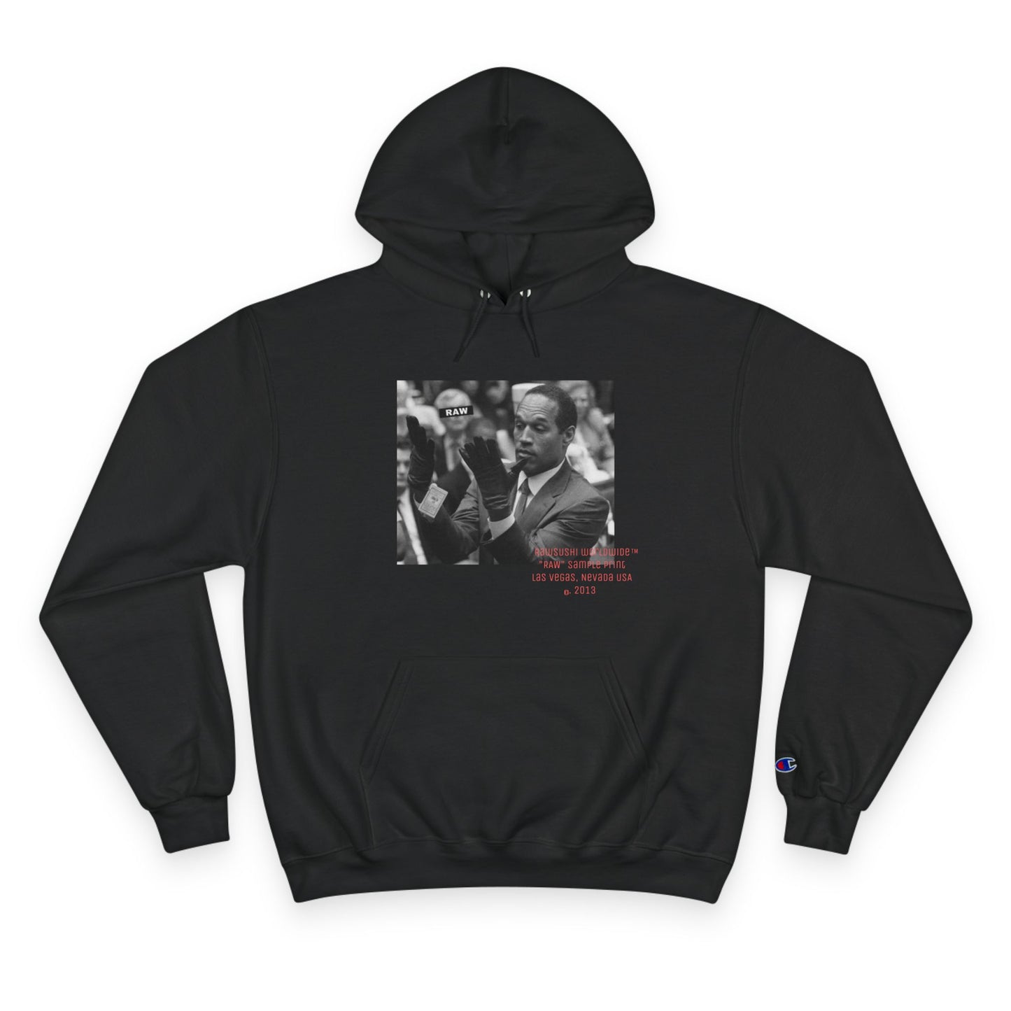 raw+sushi "RAW SAMPLE PRINT" OJ Champion Hoodie