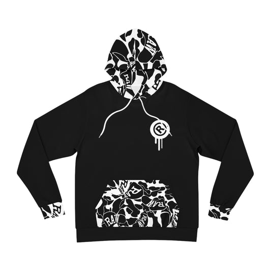Raw+Sushi "black/white camo trim" Athletic hoodie