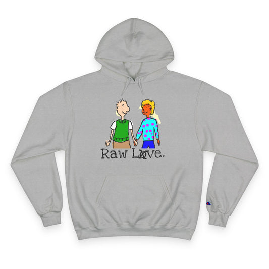 raw+sushi "RAW LOVE" Champion Hoodie light grey