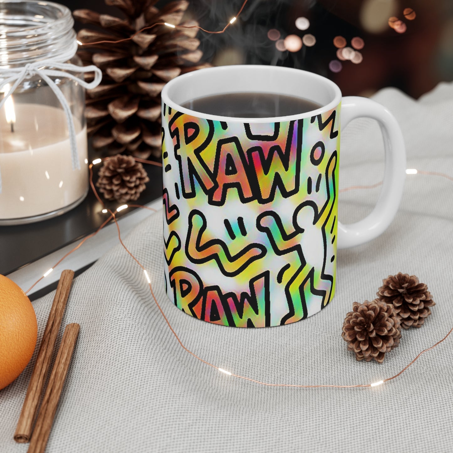 RawSushi "raw graffiti" white Mug 11oz