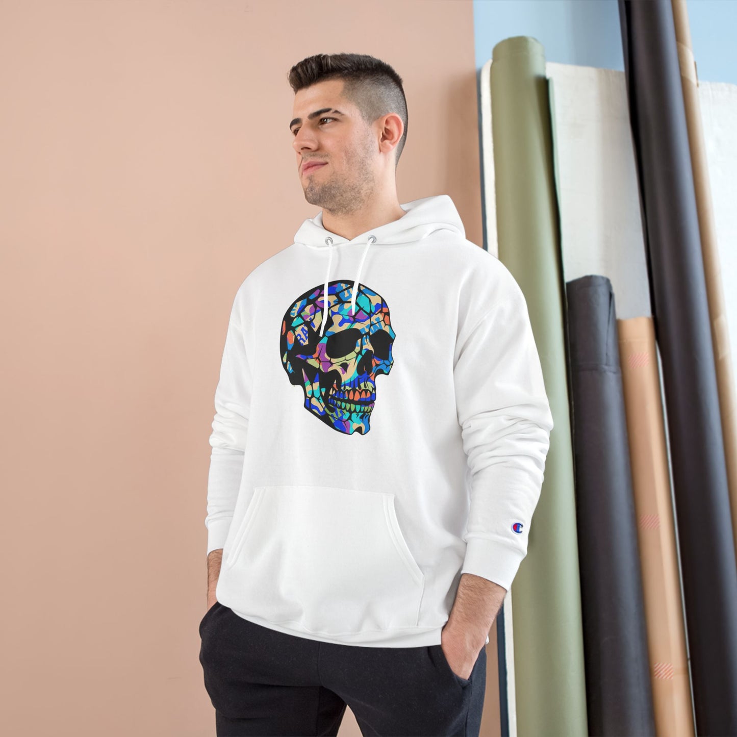 raw+sushi "skull candy camo" Champion Hoodie