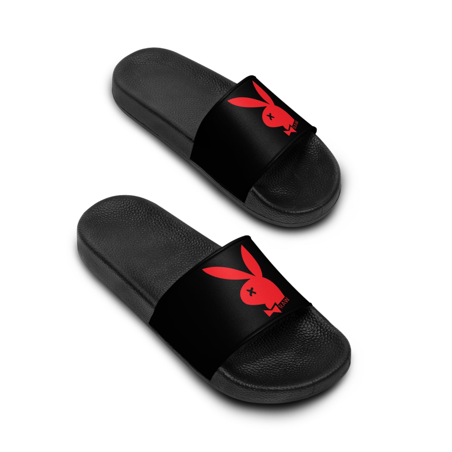 Raw+Sushi "PLAY BOYZ" Slide Sandals BLK/RED