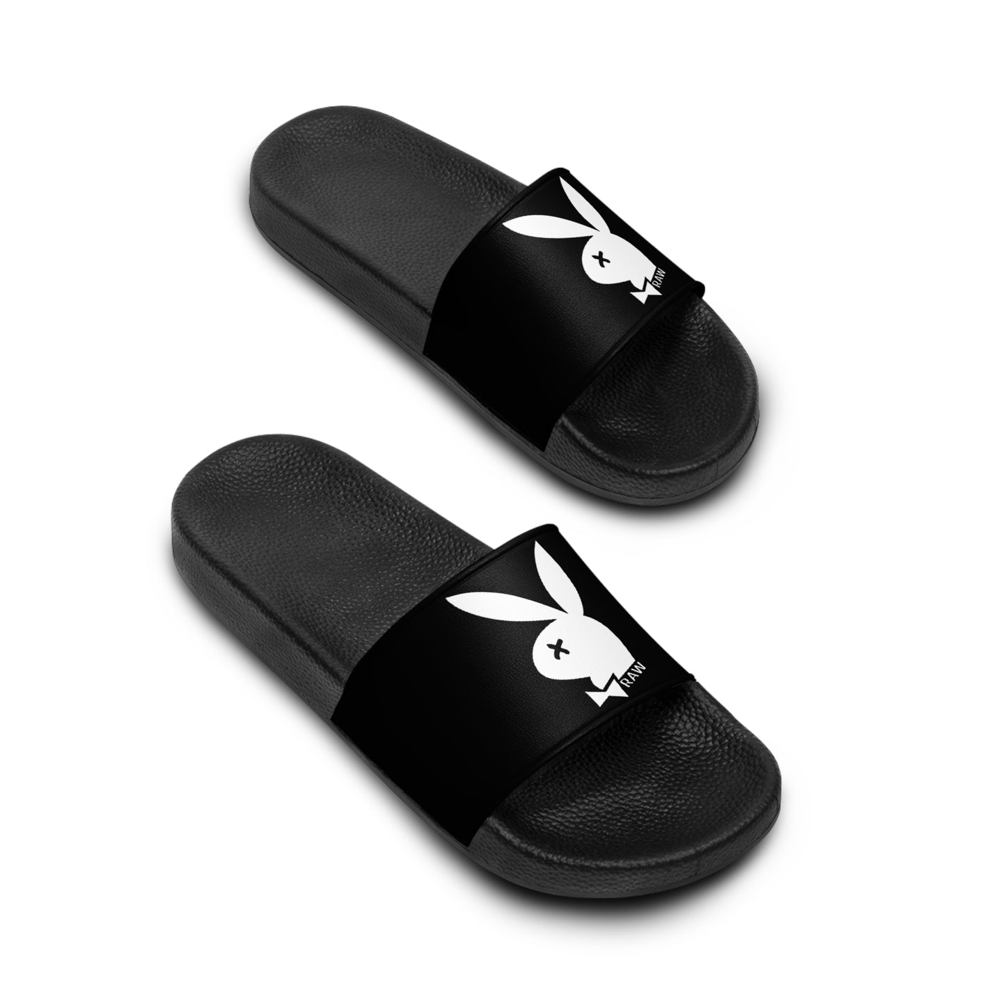 Raw+Sushi "PLAY BOYZ" Slide Sandals BLK/WHT