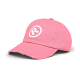 Raw+Suhi "R" LOGO Distressed Dad Cap (True pink)