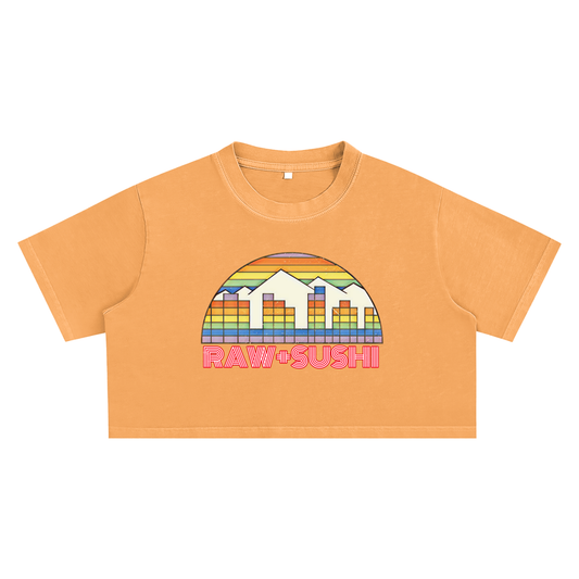 Raw+Sushi "denver" Snow Washed Crop Top
