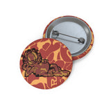 orange camo Garfield Pin Buttons