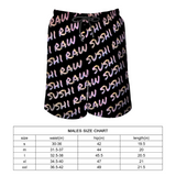 Raw+Sushi  All Over Print Beach Shorts