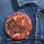 orange camo Garfield Pin Buttons