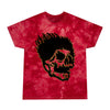 CULT BEHAVIOR FLAMING SKULL Tie-Dye Tee, BLOOD Crystal